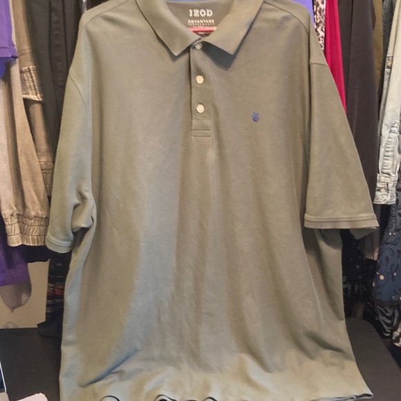Izod Olive Polo Shirt with Embroidered Logo - Picture 1 of 4